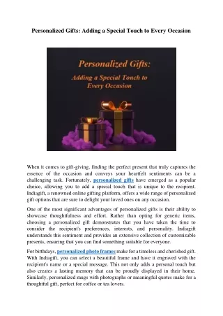 personalized gifts adding a special touch
