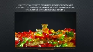 Anatomy One Keto Gummies Reviews