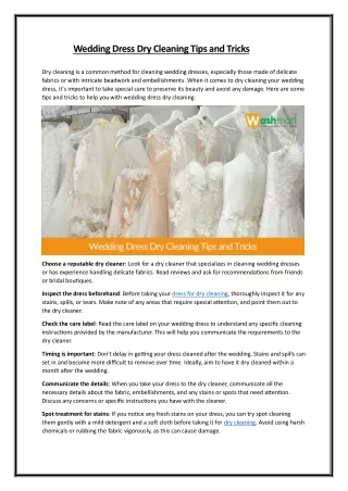 Wedding Dress Dry Cleaning Tips and Tricks