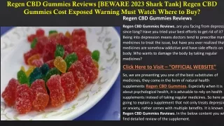 Regen CBD Gummies Reviews