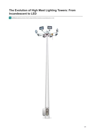 The Evolution of High Mast Lighting Towers From Incandescent to LED