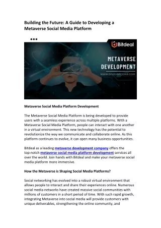 building the future a guide to developing