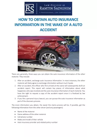 how to obtain auto insurance information