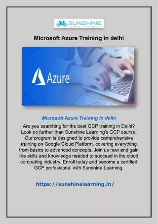 Microsoft Azure Training in delhi