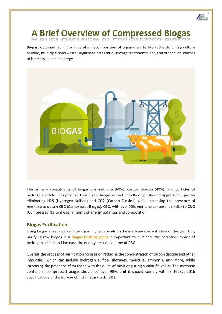 a brief overview of compressed biogas