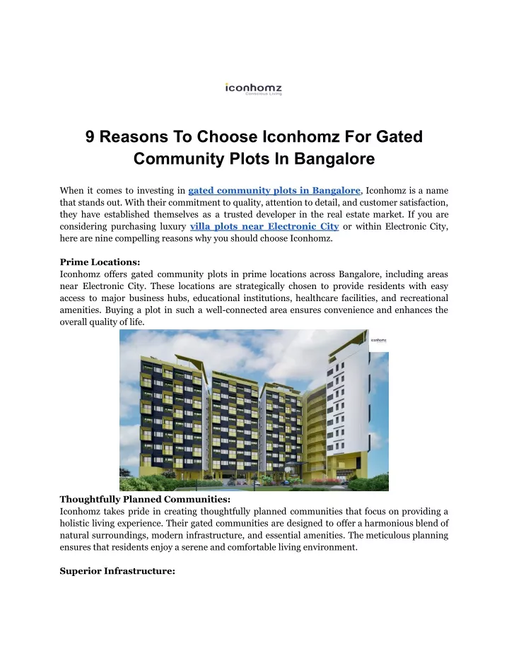 9 reasons to choose iconhomz for gated community
