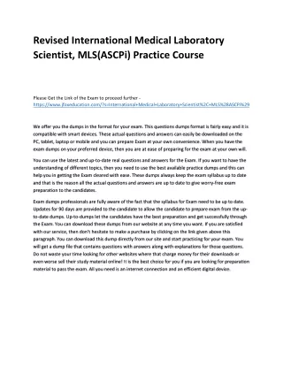 revised international medical laboratory