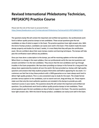 revised international phlebotomy technician
