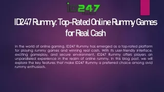 ID247 Rummy: Top-Rated Online Rummy Games for Real Cash