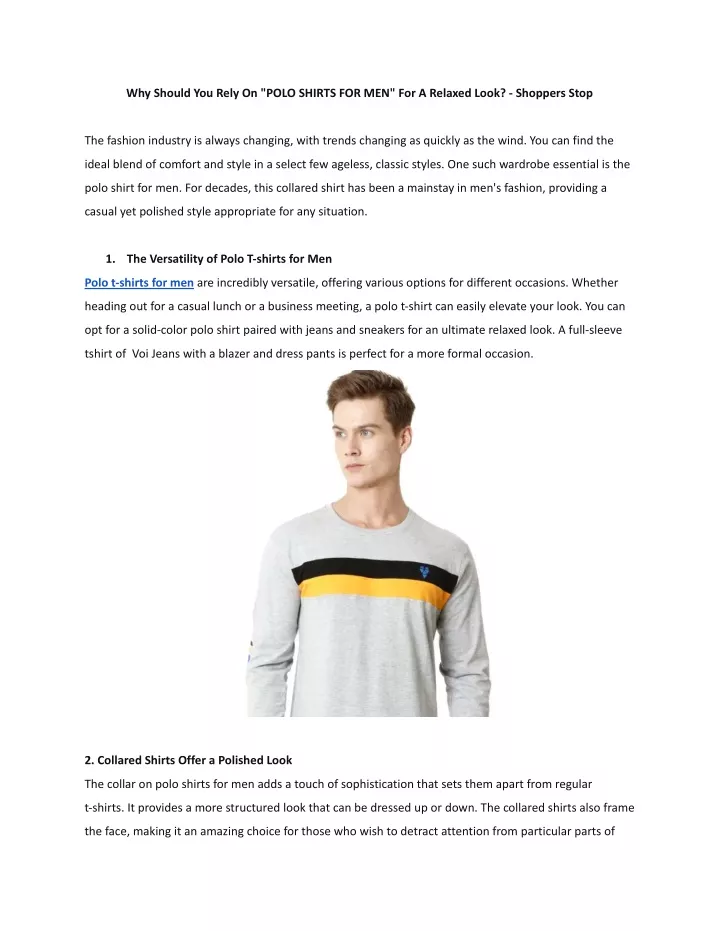 why should you rely on polo shirts