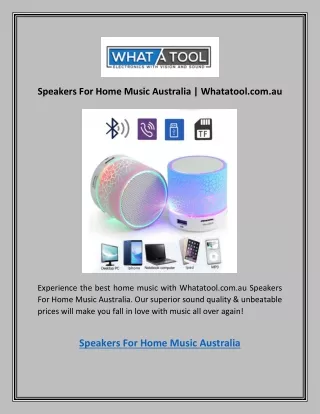 Speakers For Home Music Australia | Whatatool.com.au