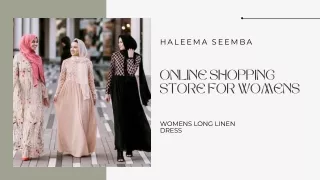 Online Shopping Store Halima Seemba for Women's Long Linen Dresses in UAE