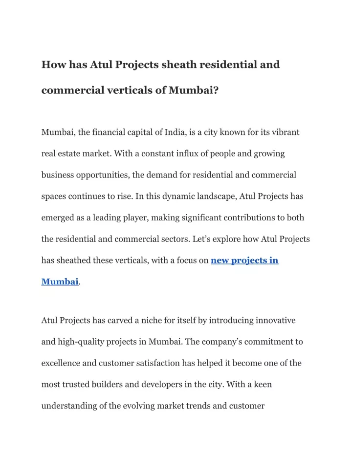 how has atul projects sheath residential and