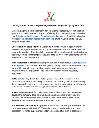 leading private limited company registration
