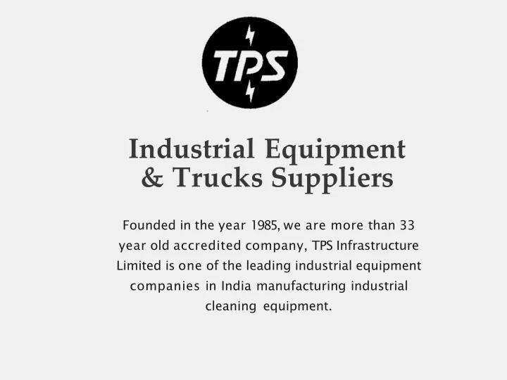 industrial equipment trucks suppliers