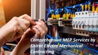 MEP Services by Khirat Electro Mechanical Contracting