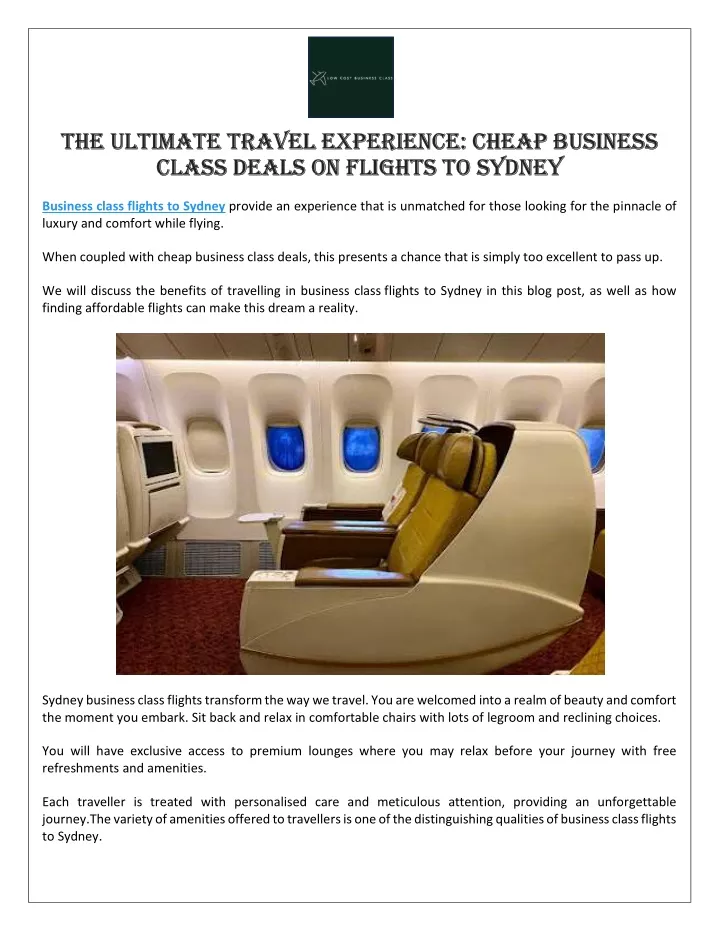 the ultimate travel experience cheap business