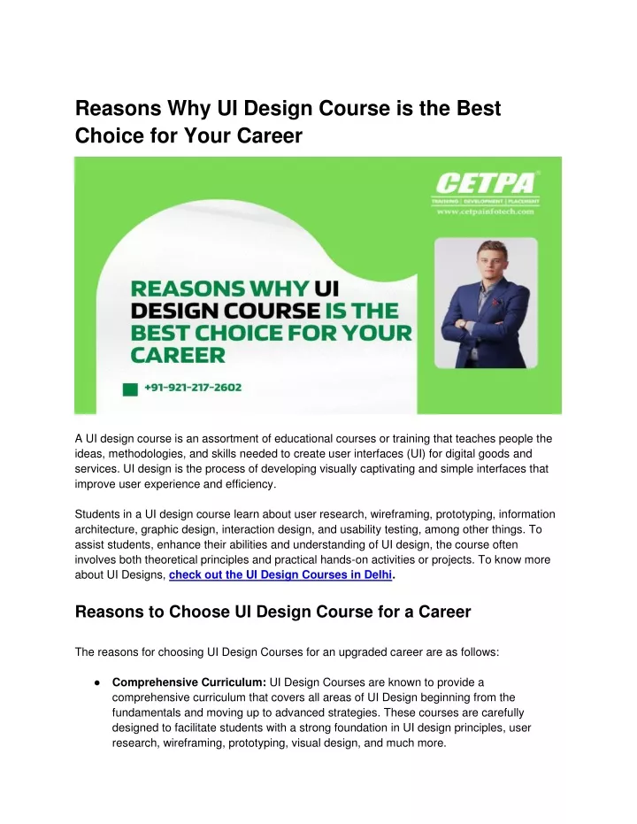 reasons why ui design course is the best choice