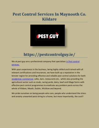 Pest Control Services In Maynooth Co
