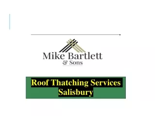 Roof Thatching Services Salisbury