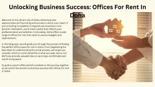 Unlocking Business Success Offices For Rent In Doha