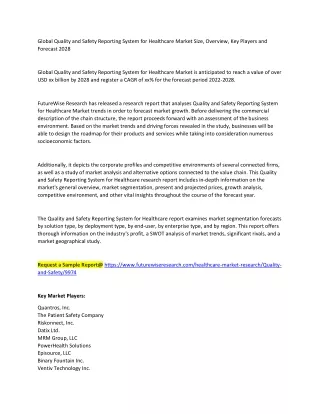 global quality and safety reporting system