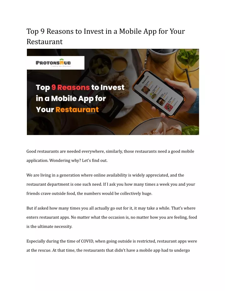 top 9 reasons to invest in a mobile app for your