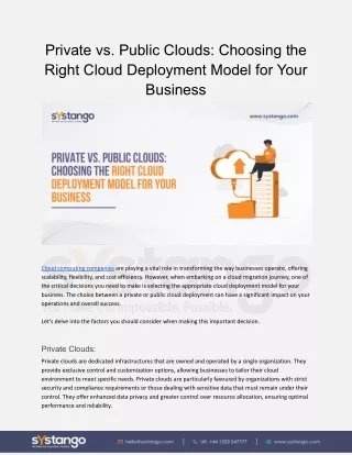 private vs public clouds choosing the right cloud