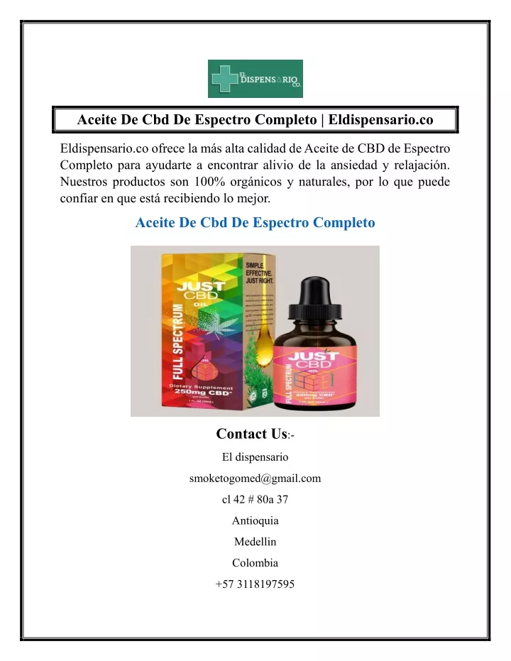 aceite de cbd de espectro completo eldispensario