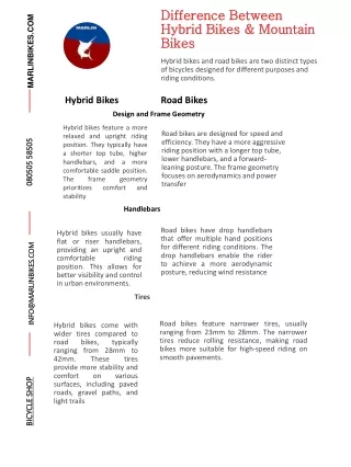 Difference Between Hybrid Bikes & Mountain Bikes