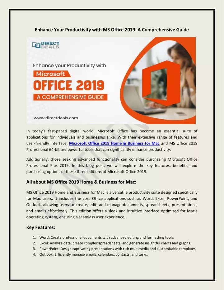 enhance your productivity with ms office 2019
