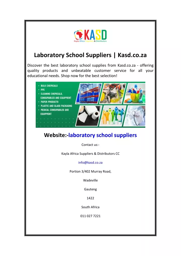 laboratory school suppliers kasd co za