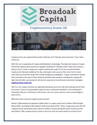cryptocurrency scams uk