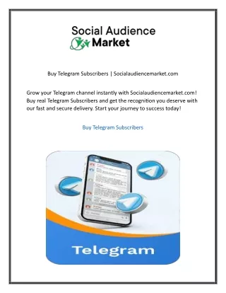 Buy Telegram Subscribers  Socialaudiencemarket
