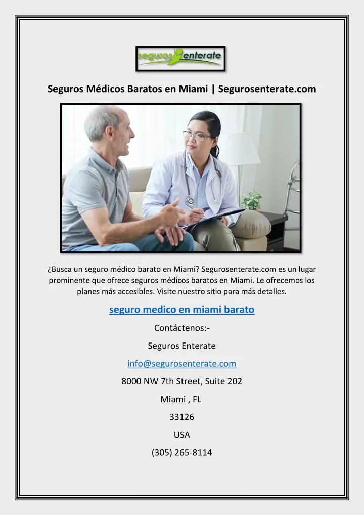 seguros m dicos baratos en miami segurosenterate