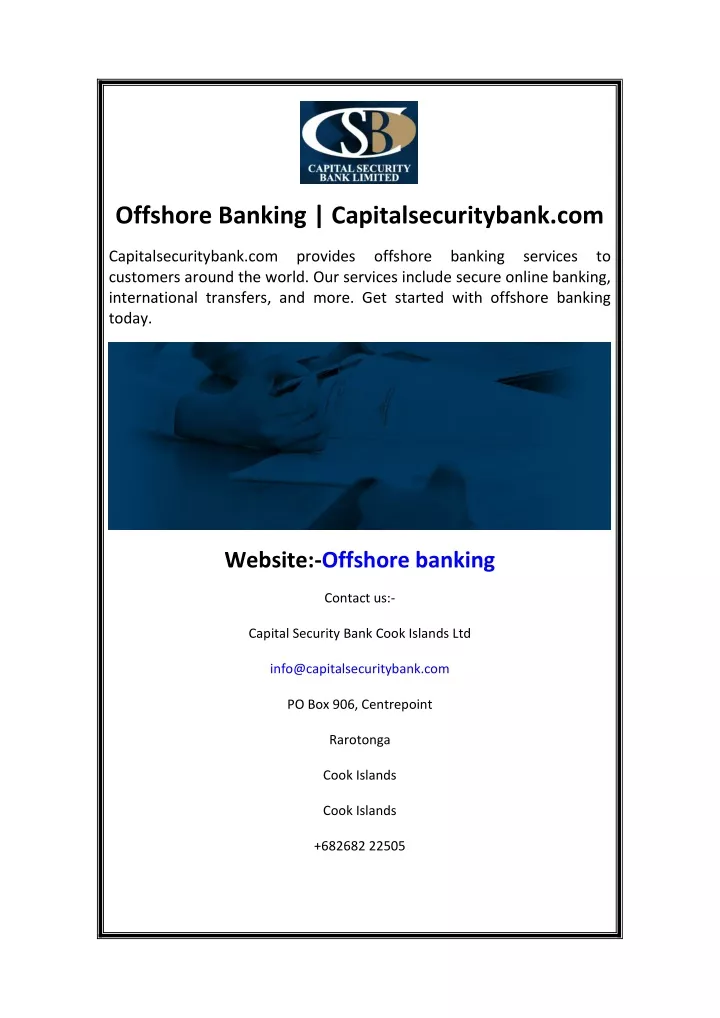 offshore banking capitalsecuritybank com