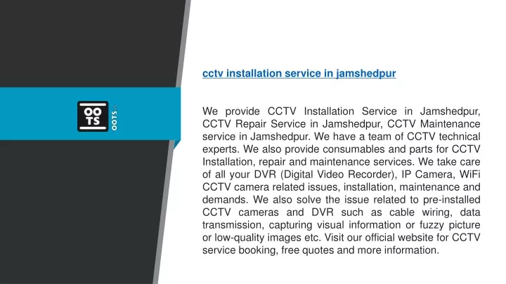cctv installation service in jamshedpur