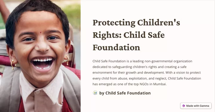 PPT - Prominent NGO in Mumbai - Child Safe Foundation: Empowering ...