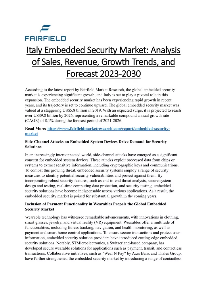 italy embedded security market analysis italy