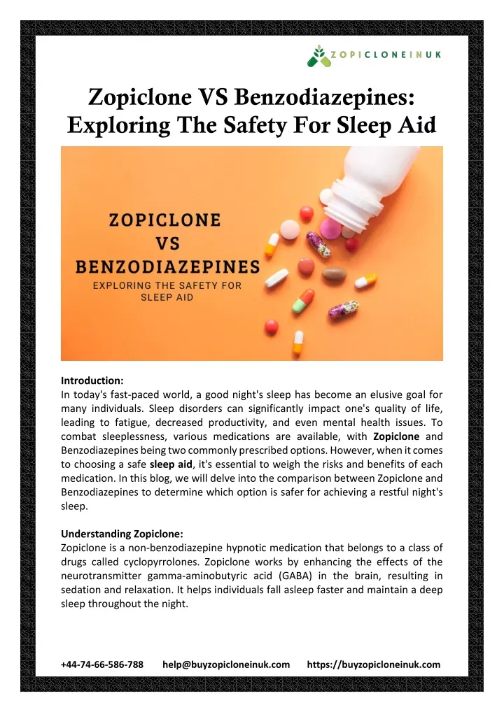 zopiclone vs benzodiazepines exploring the safety