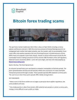 bitcoin forex trading scams