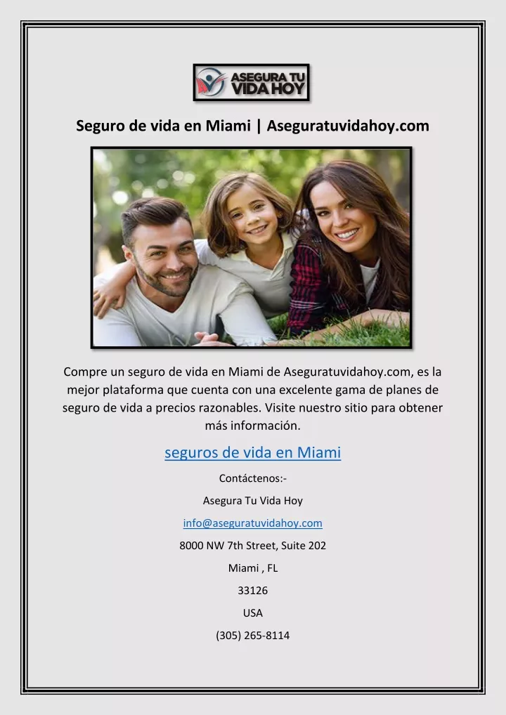 seguro de vida en miami aseguratuvidahoy com