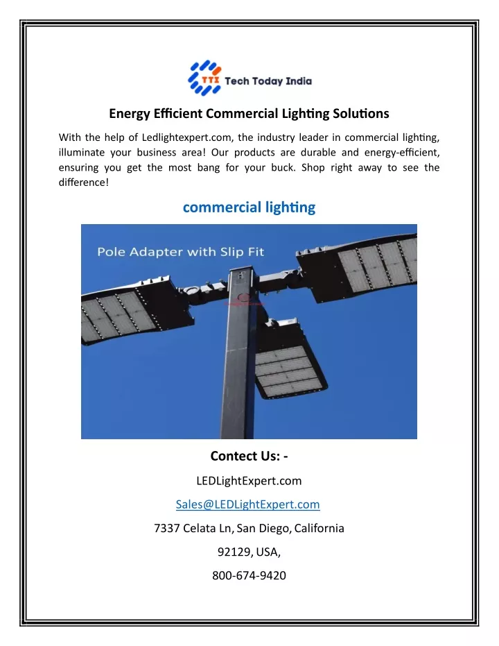 energy efficient commercial lighting solutions