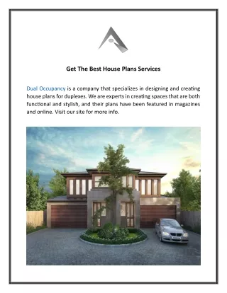 Get The Best House Plans Services