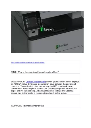 https printersofflines com lexmark printer