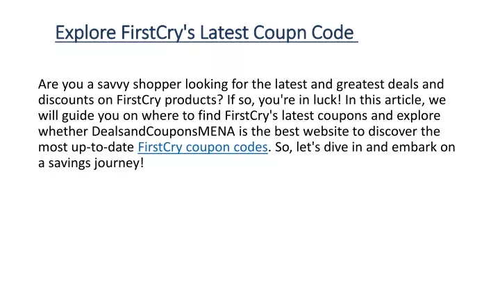 explore firstcry s latest coupn code