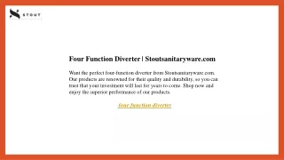 four function diverter stoutsanitaryware com