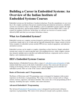 building a career in embedded systems an overview