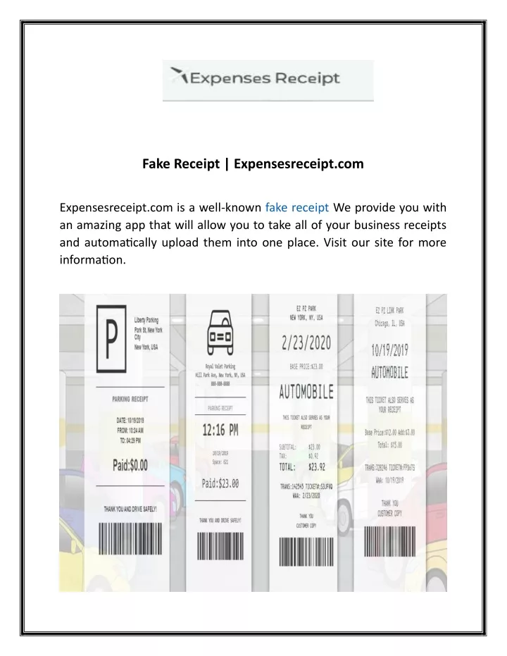 fake receipt expensesreceipt com