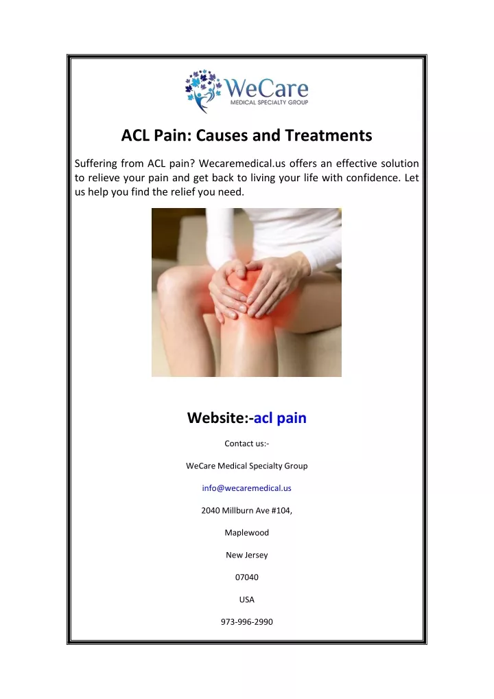 acl pain causes and treatments